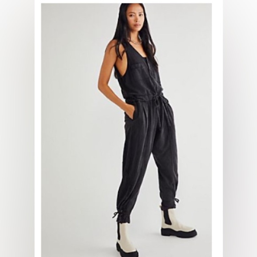 Billie Coveralls Charcoal Sleeveless Jumpsuit